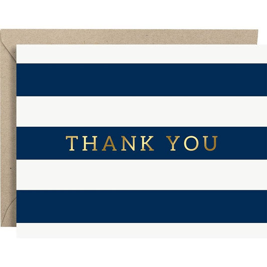 {Waste Not Paper} Thank You Notecards :: Navy Stripe Foil :: Set of 10