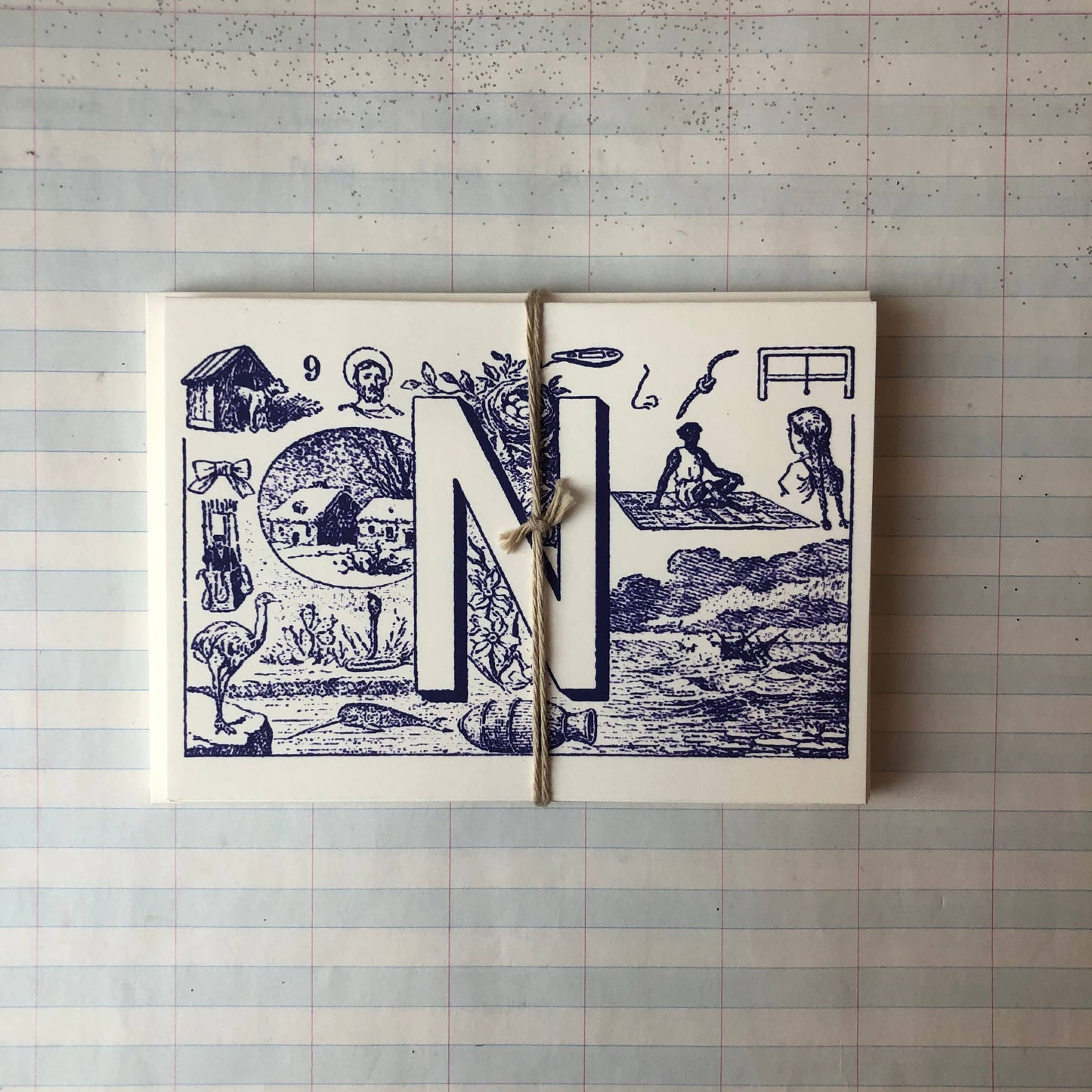 {Parcel} French Monogram Notecards :: N