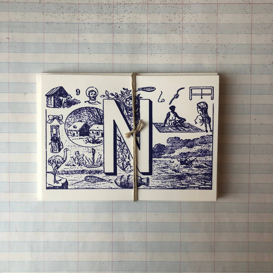 {Parcel} French Monogram Notecards :: N