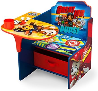 Delta Children Chair Desk with Storage Bin - Ideal for Arts & Crafts, Snack Time, Homeschooling, Homework, Reading & More, Nick Jr. PAW Patrol, with Cup Holders|Arm Rest, Engineered Wood