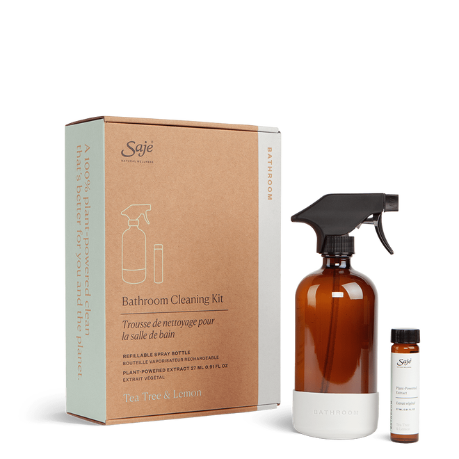 Saje Bathroom Cleaning Kit Tea Tree Plant Based Extract Bottle 16.9 fl.oz NEW