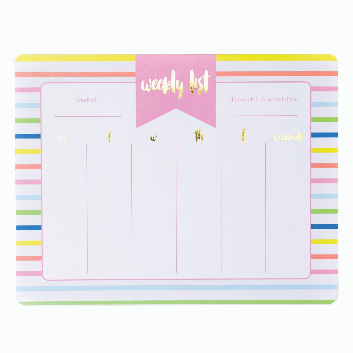Striped Weekly List Pad Planner
