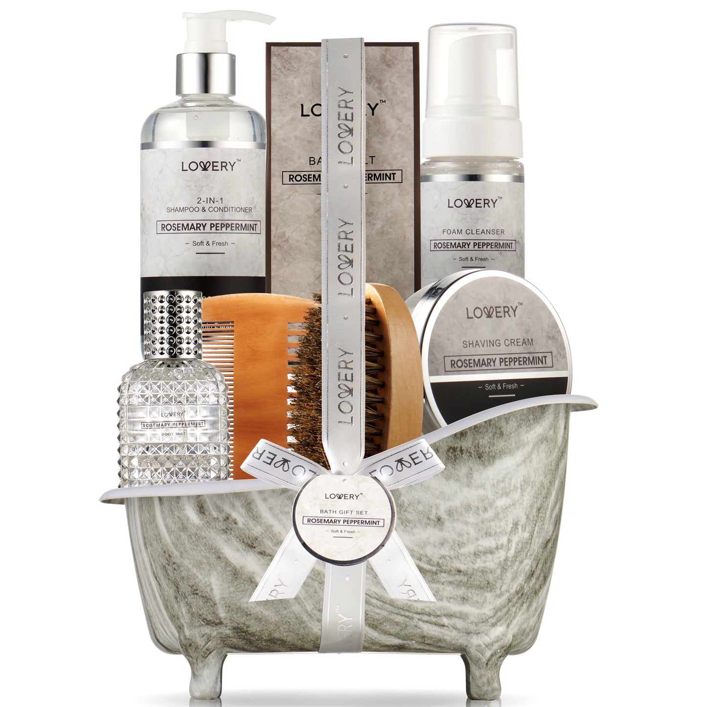 Rosemary Peppermint Body Care Treatment - 9Pc Relaxing Gift Basket