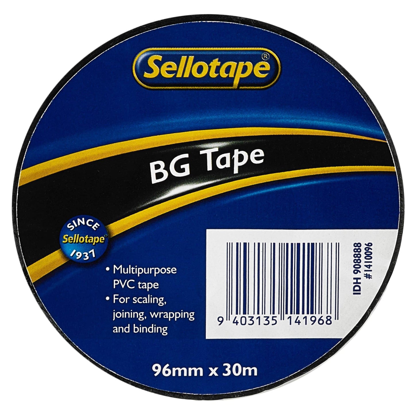 Sellotape 1410 BG Tape Black 96mm x 30m
