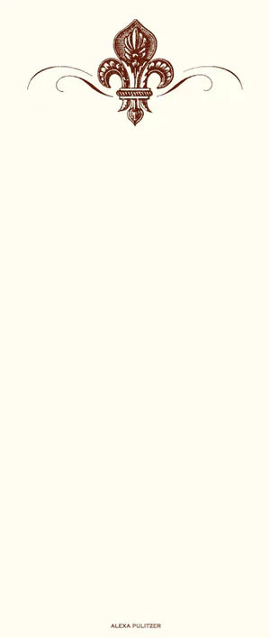 {Alexa Pulitzer} Long Notepad :: Baroque Fleur de Lys