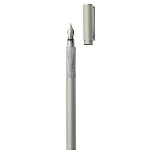 MUJI Aluminum round Fountain Pen (with 1 Black ink cartridge) 15136865 NEW