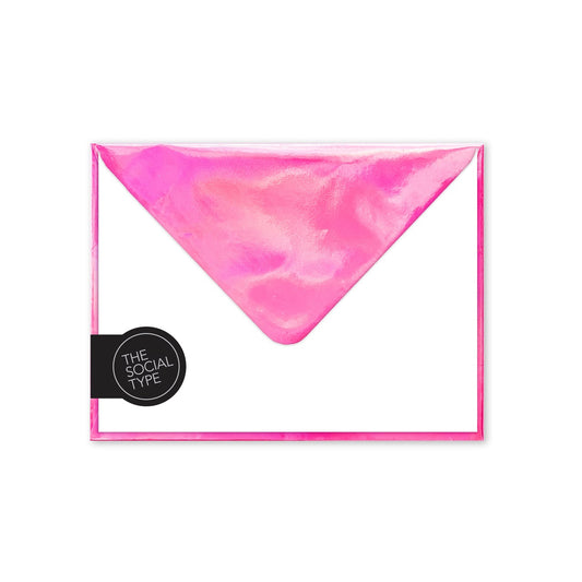 {The Social Type} Hologram Notecards :: Bubblegum Pink :: Set of 10