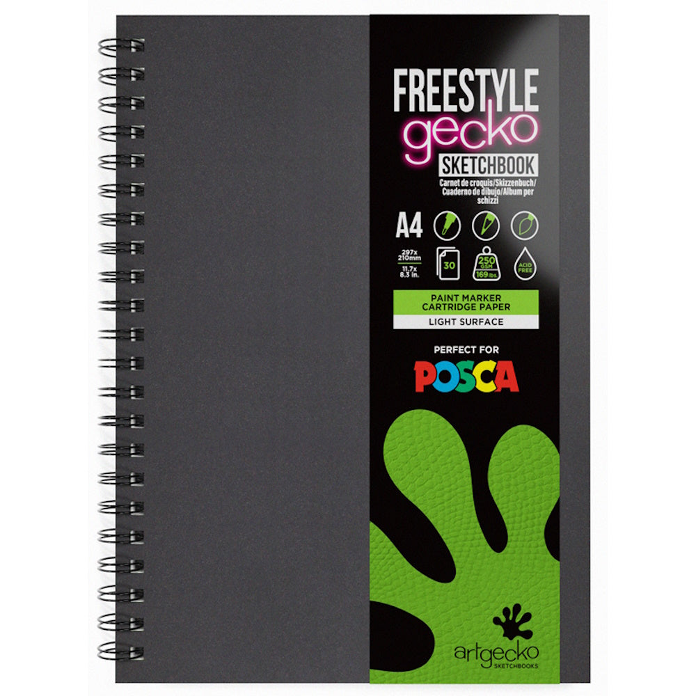 Artgecko Freestyle Sketchbook A4 60 Pages 30 Sheets 250gsm White Hybrid Paper