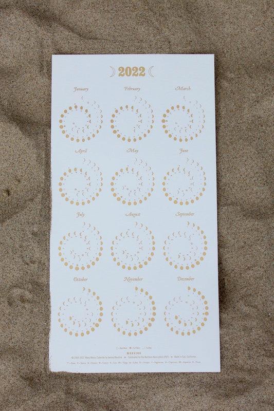 2022 Pearl White Many Moons Calendar
