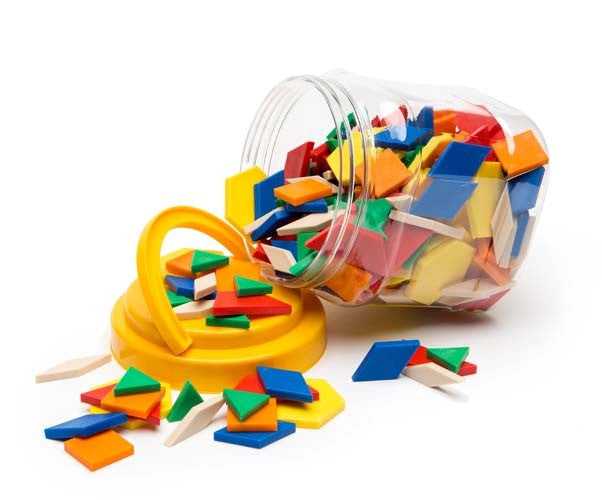 Edvantage - Plastic Solid Pattern Blocks Jar of 250