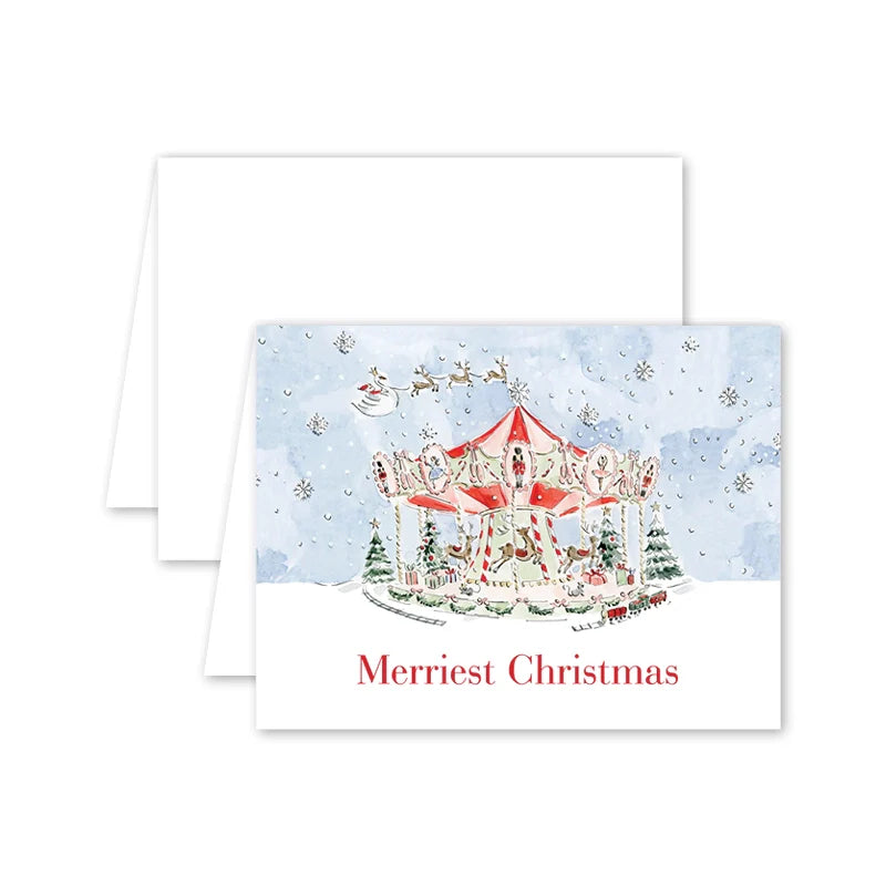{Dogwood Hill} Nutcracker Garden Carousel Holiday Notecards :: Set of 8