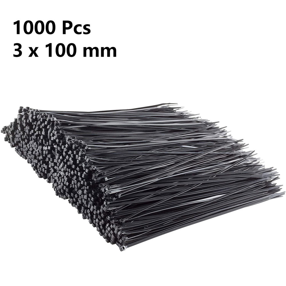 1000pk Self-Locking Nylon Cable Ties 3x100 mm
