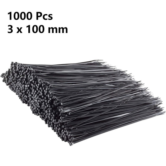 1000pk Self-Locking Nylon Cable Ties 3x100 mm