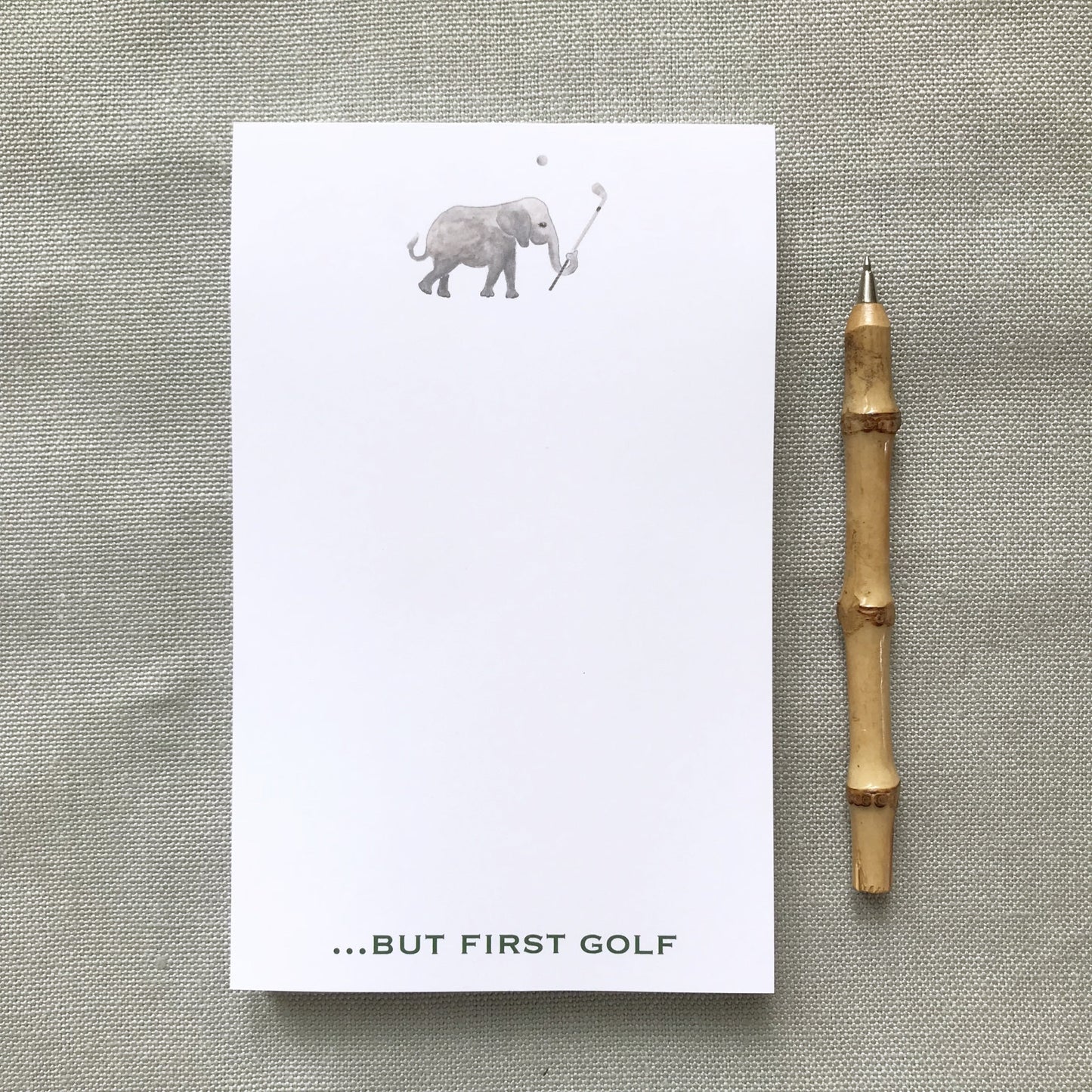 Elephant Golfer Notepad