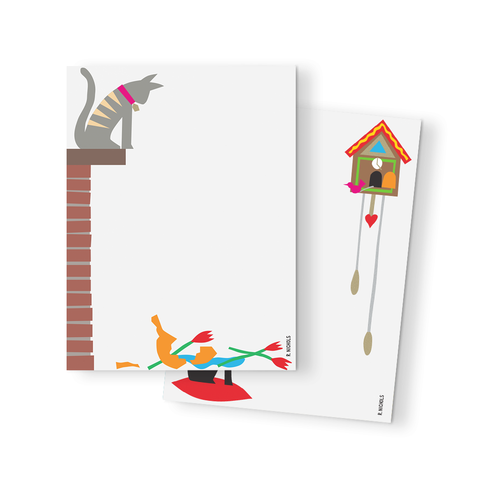 Cat at Home Notepad Set