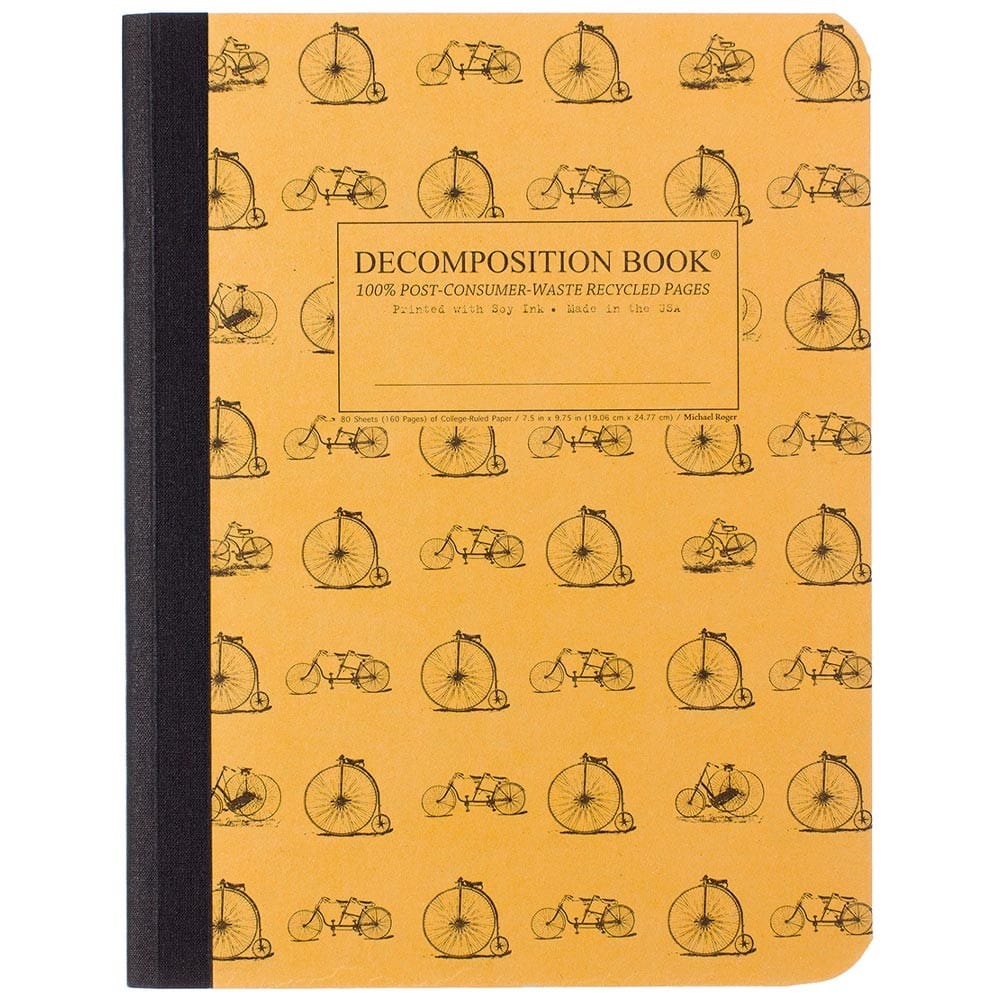 Decomposition Large Bound Notebook (Lined) - Vintage Bicycles