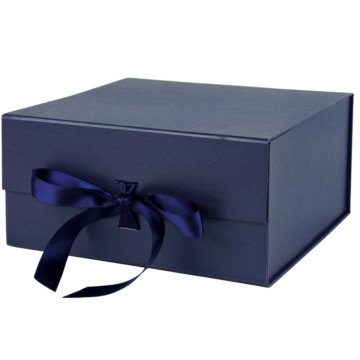 {Wrapaholic} Magnetic Closure Box with Satin Ribbon :: Navy
