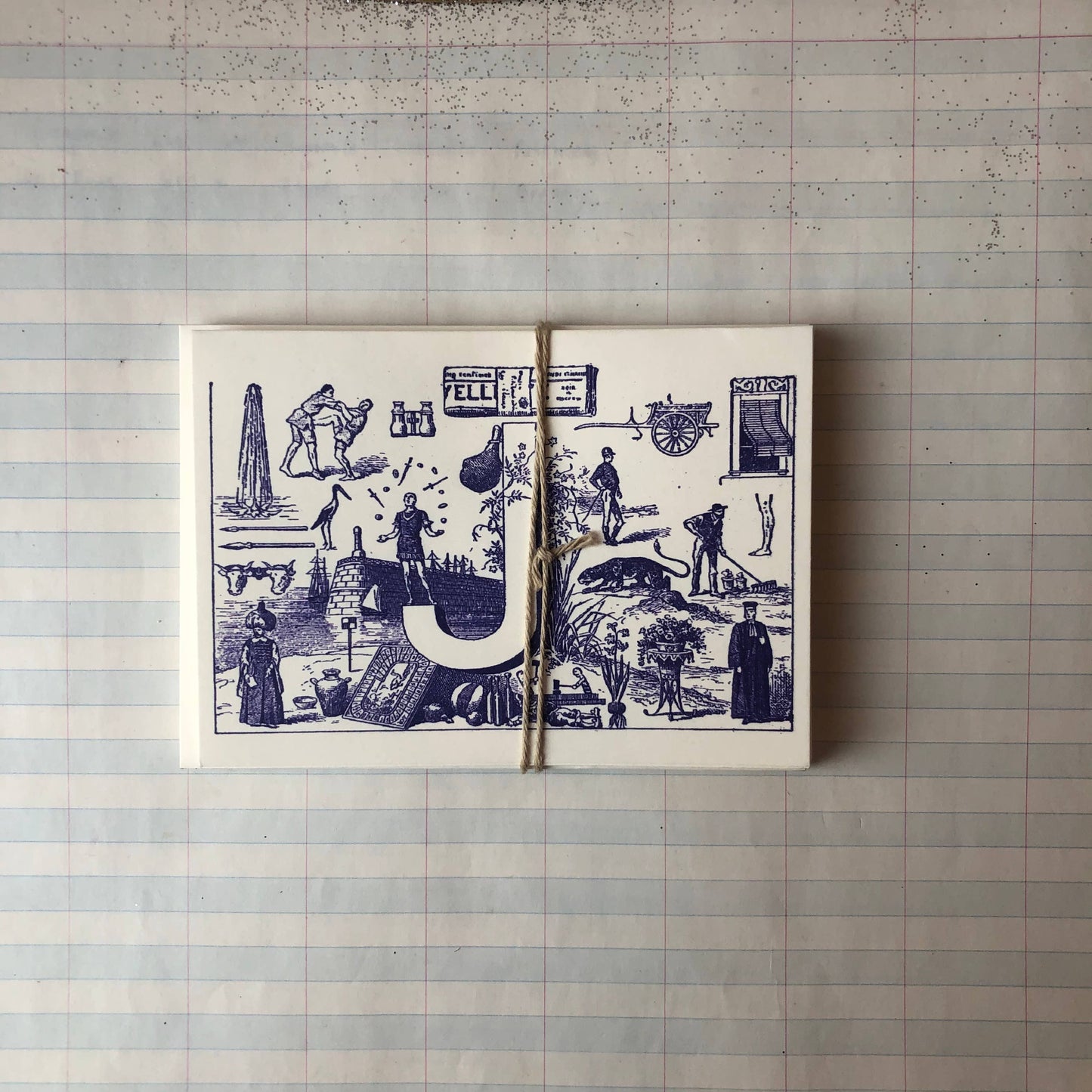 {Parcel} French Monogram Notecards :: J