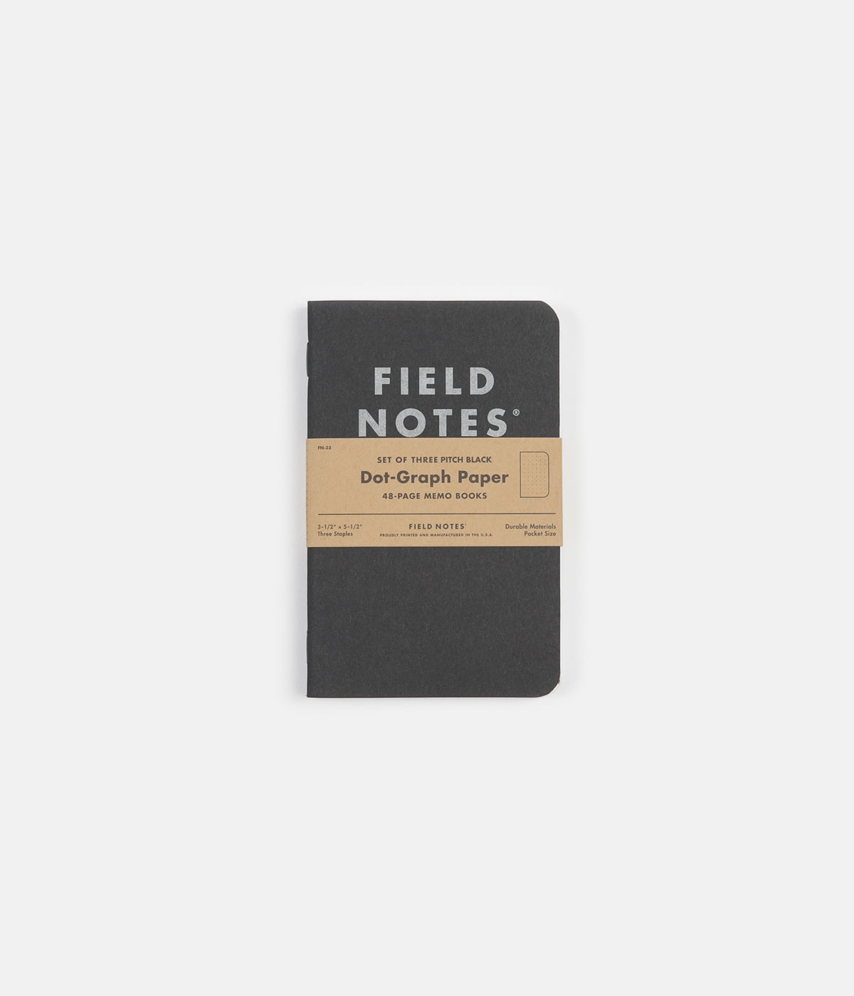 Field Notes Dot Graph Paper Notebooks - Pitch Black - Small