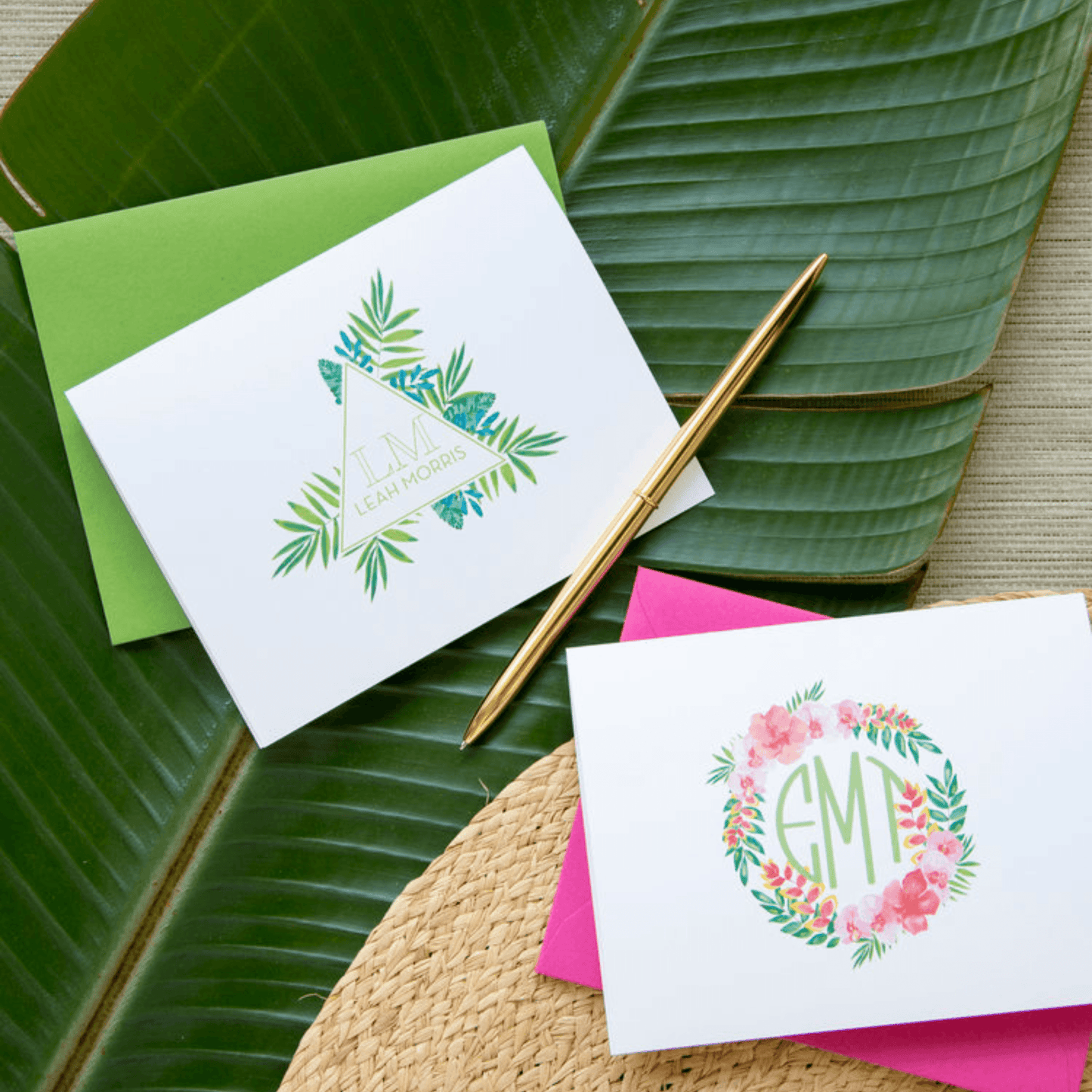 Fuchsia Flowers Personalized Folded Notes - D3 - CR33