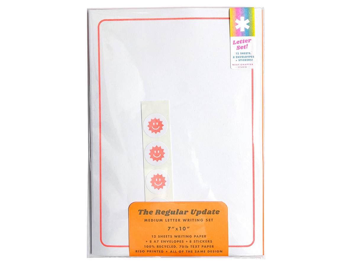 Letter Writing Set, Orange Fluorescent Suns