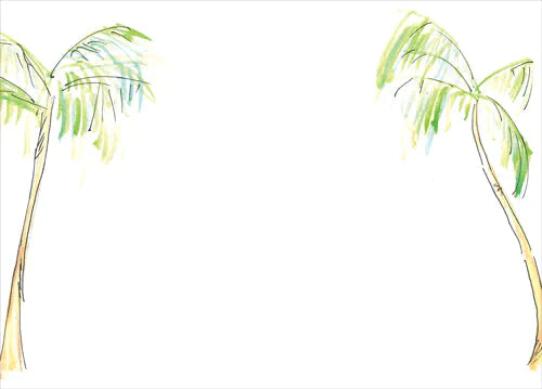 Palm Tree Blank Correspondence Cards