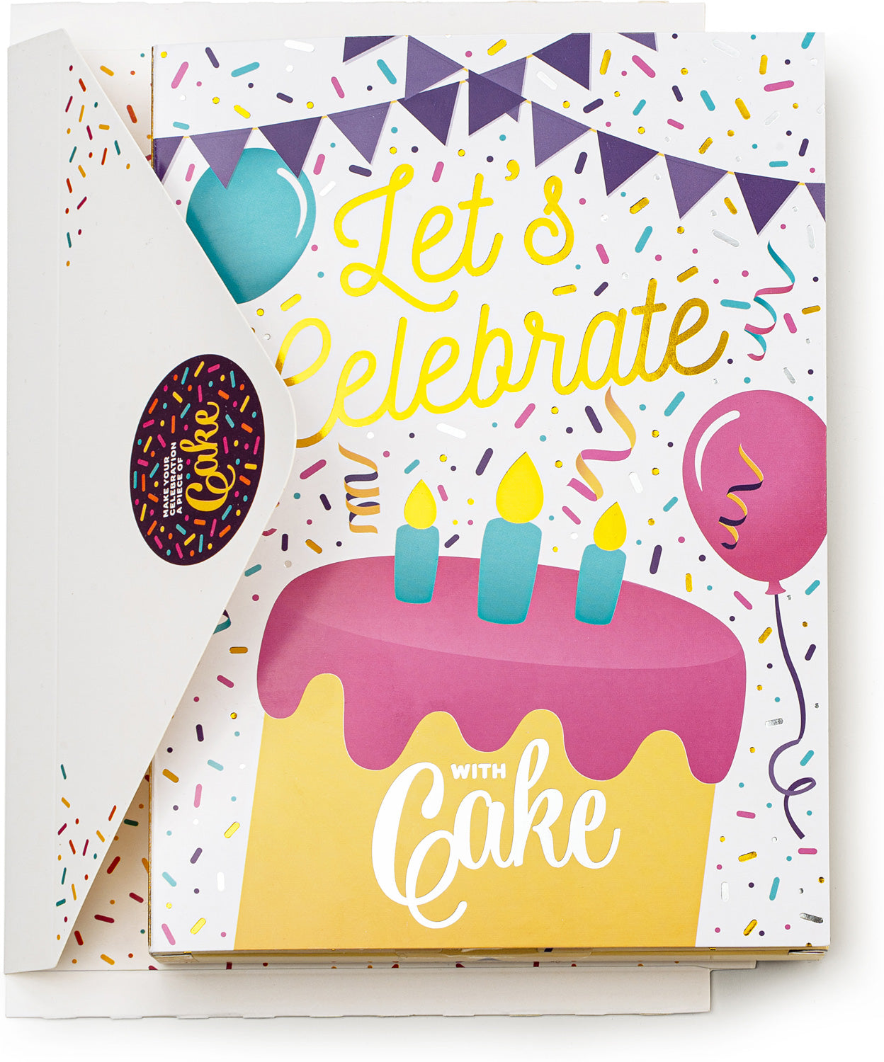 Let's Celebrate Vanilla Confetti Cake Card