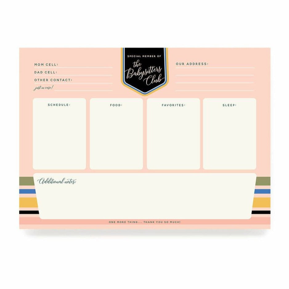 Babysitters Club Notepad