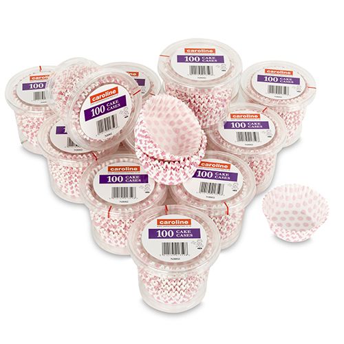 Pink Spot Cup Cake Cases  12x100's