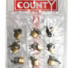 County Brass Padlock  12xLW59