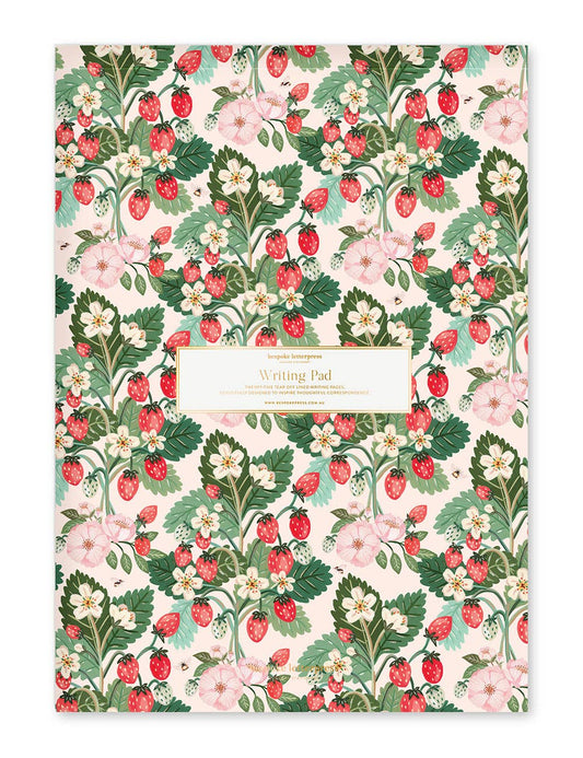 {Bespoke Letterpress} Strawberries Writing Pad