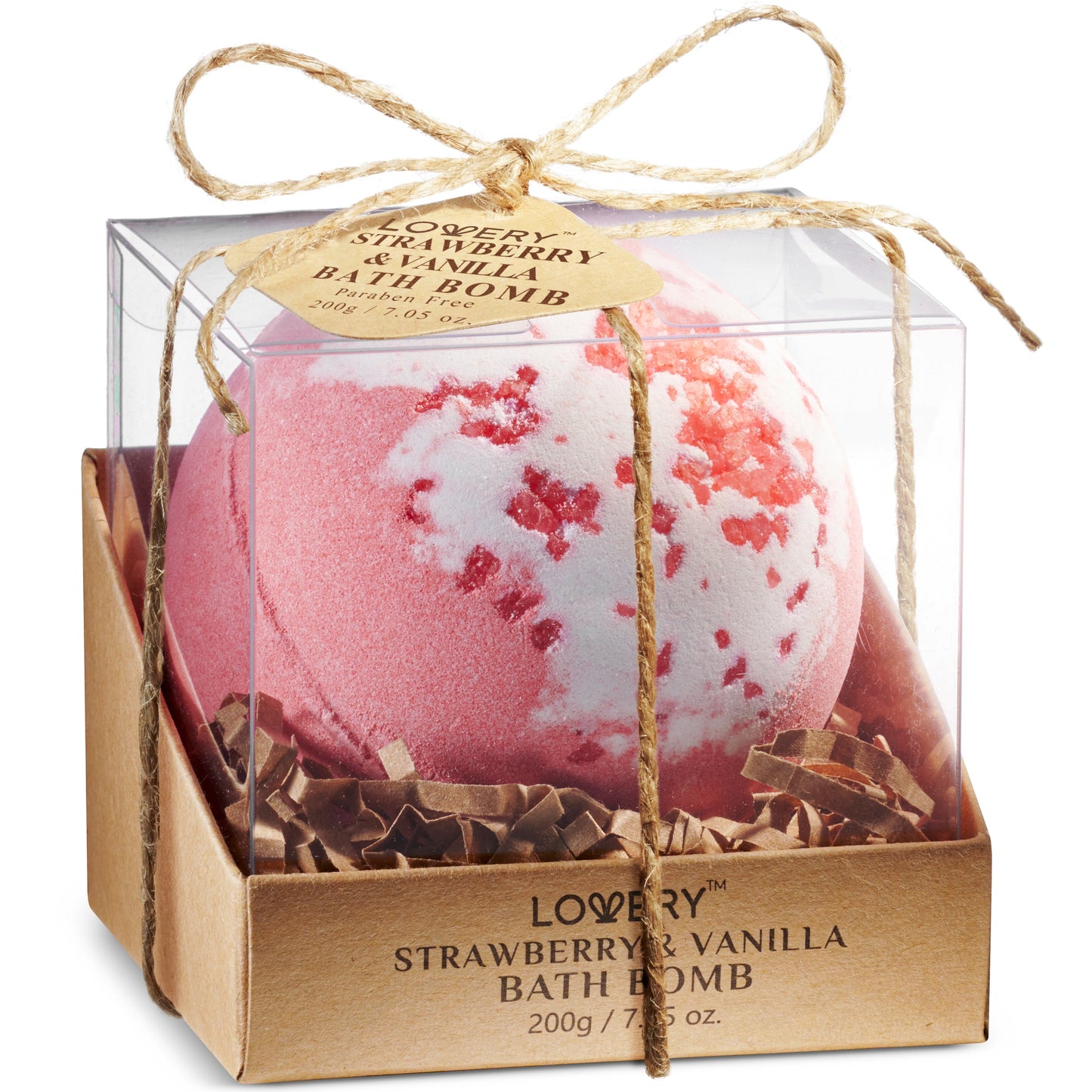 Strawberry and Vanilla Bath Bomb - 7oz Handmade Spa Bath Fizzy