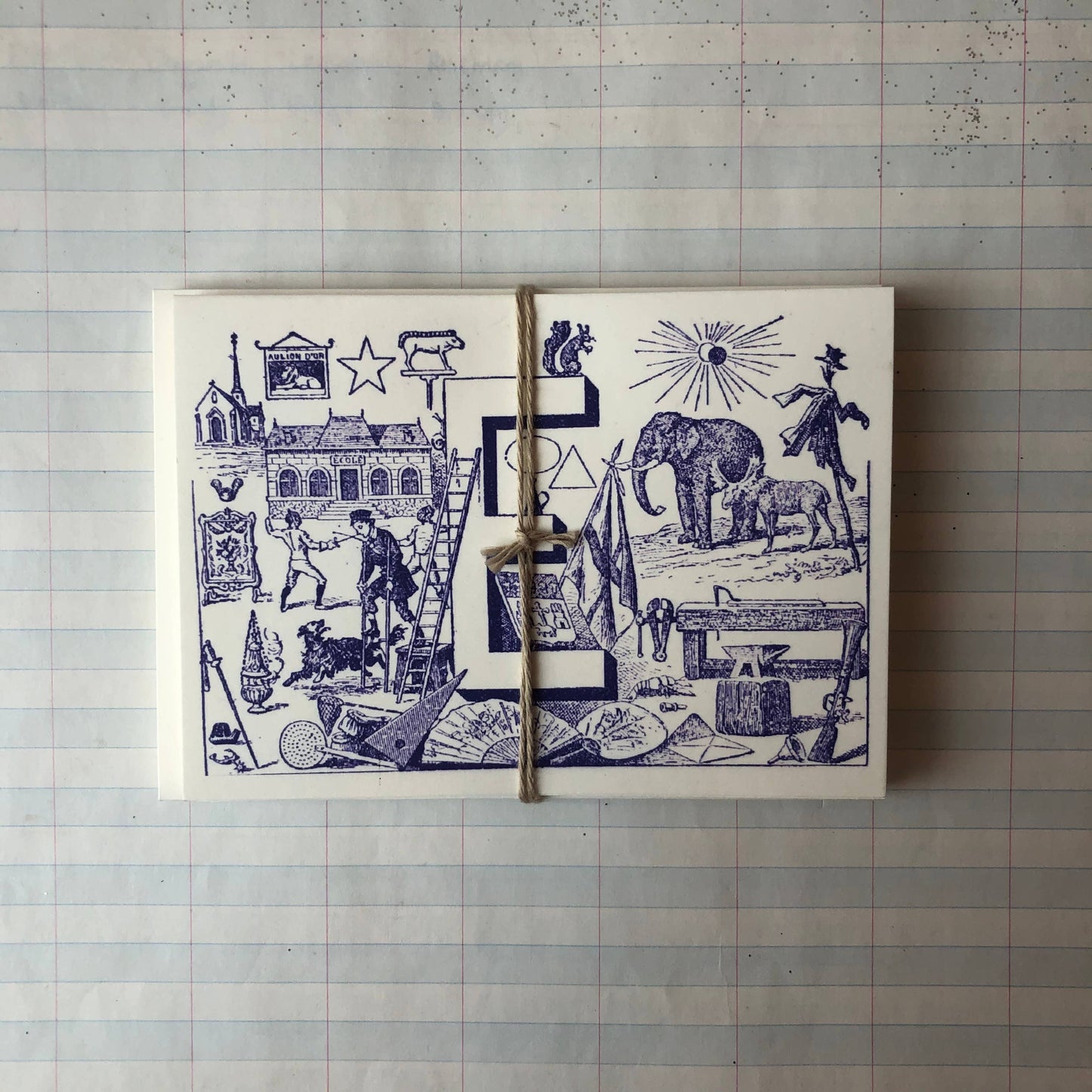 {Parcel} French Monogram Notecards :: E