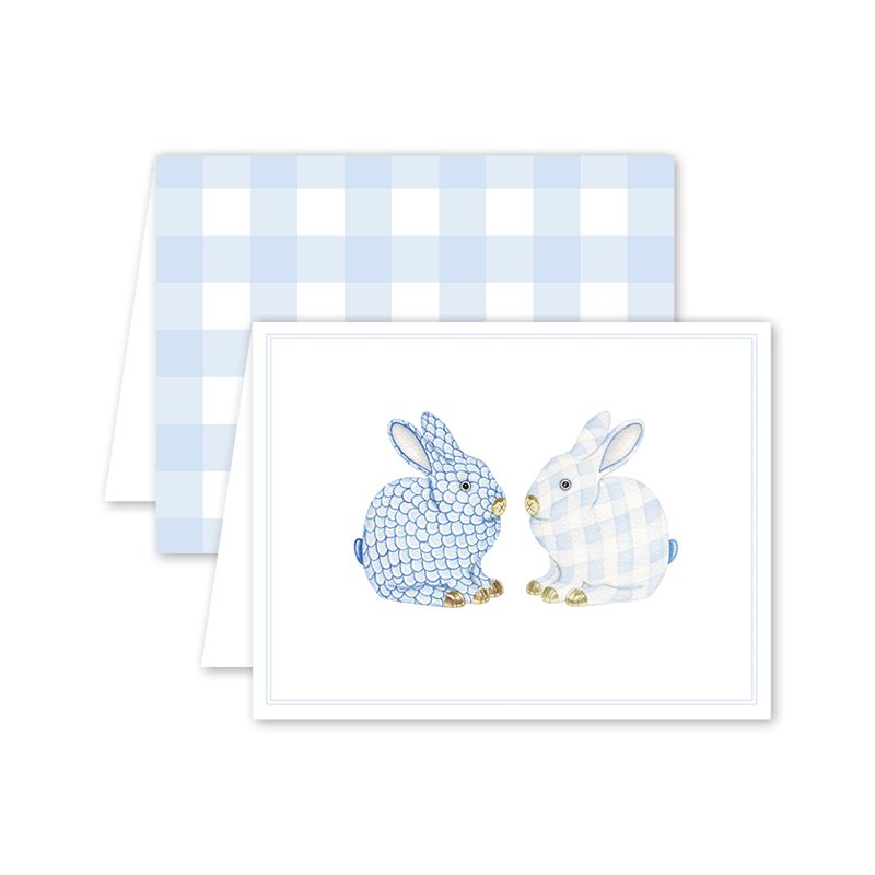 Porcelain Bunnies Folded Notecard Set