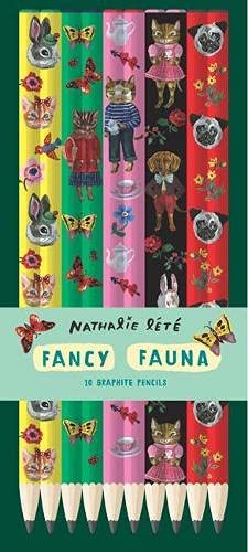{Chronicle Books} Nathalie Lété Fancy Fauna Graphite Pencils :: Set of 10