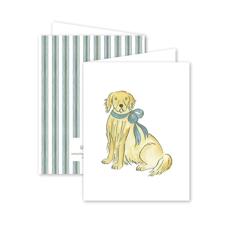 Quincy's Cottage Golden Retriever Folded Notecard