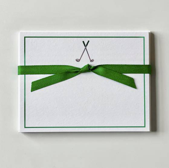 Golf Crossed Clubs Notecard Set
