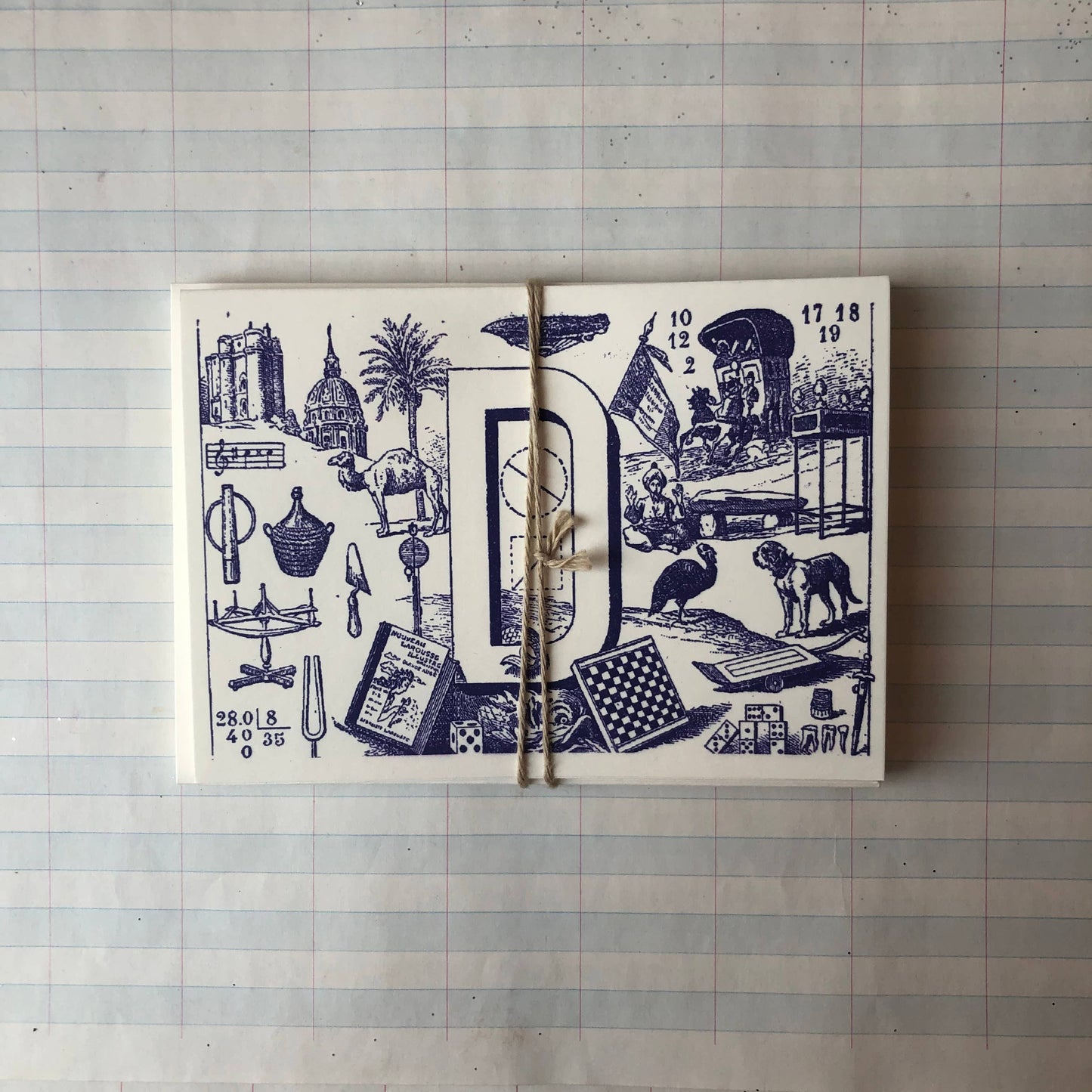 {Parcel} French Monogram Notecards :: D