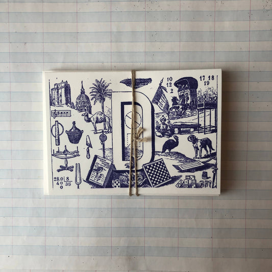 {Parcel} French Monogram Notecards :: D