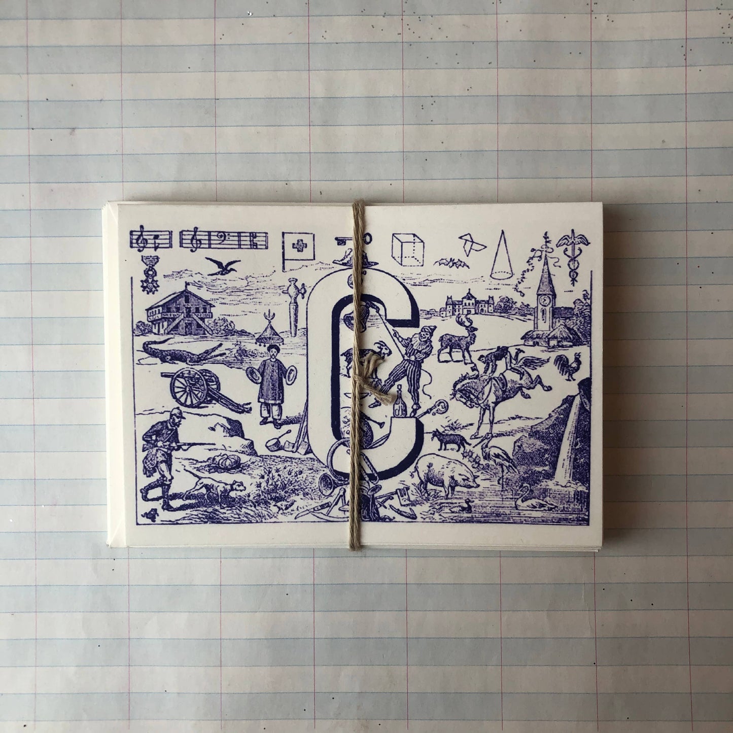 {Parcel} French Monogram Notecards :: C