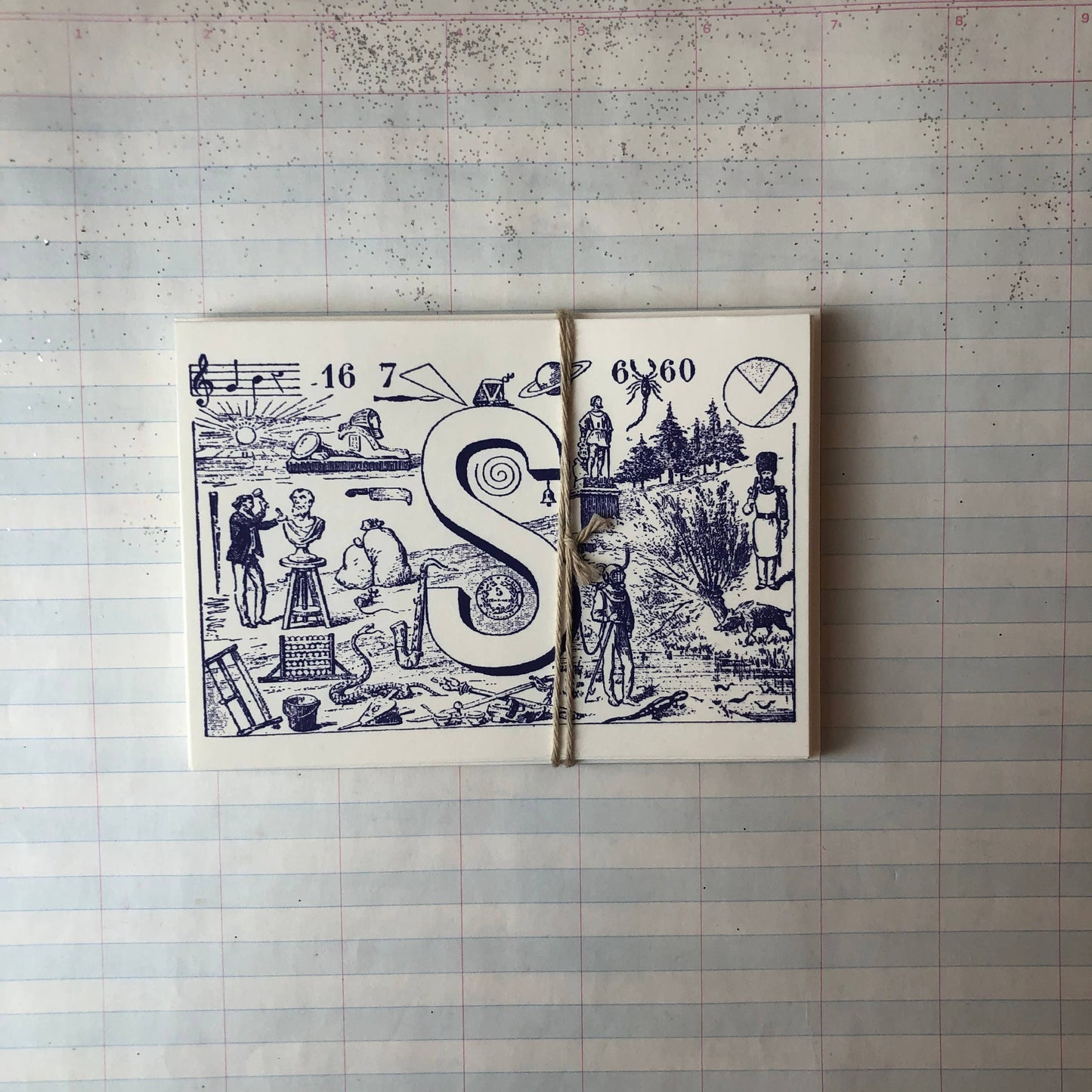 {Parcel} French Monogram Notecards :: S