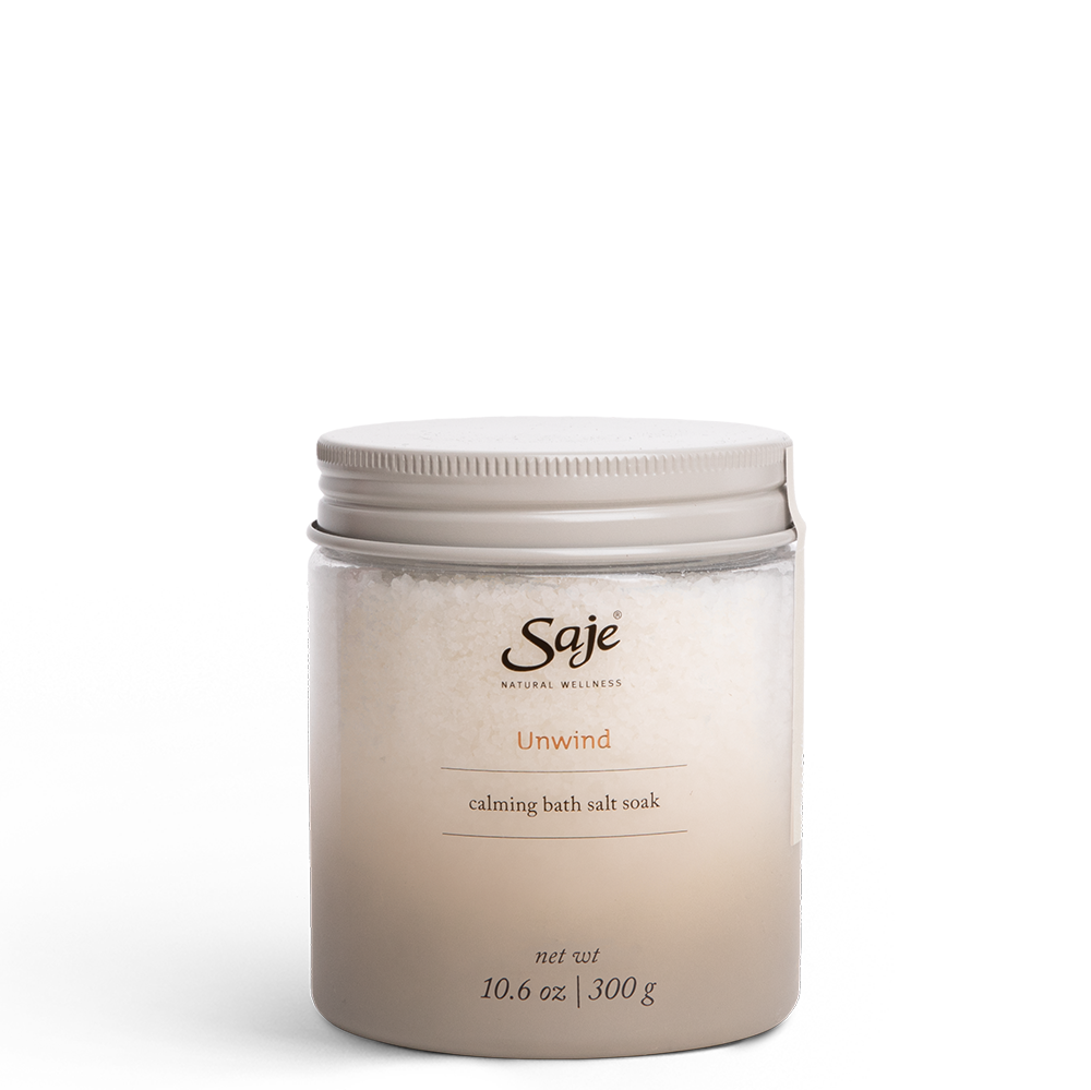 Saje Unwind Calming Restful Bath Salt Soak Support Nighttime Wind Down 300g NEW