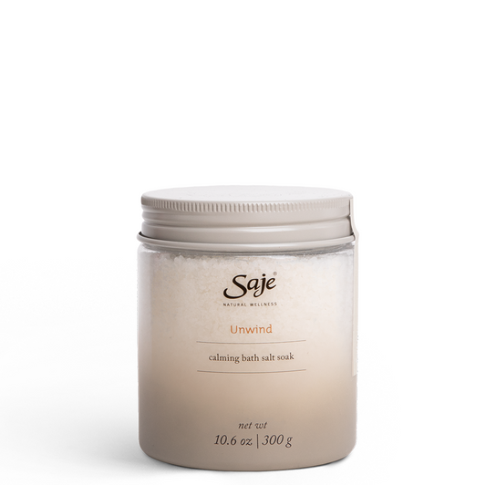 Saje Unwind Calming Restful Bath Salt Soak Support Nighttime Wind Down 300g NEW
