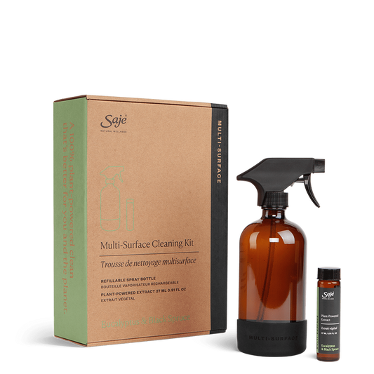 Saje Multi-Surface Cleaning Kit Spruce Plant Based Extract Bottle 16.9 fl.oz NEW