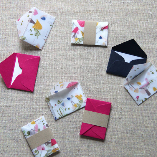 {Lemon Drop Papers} Tiny Loves Notes :: Set of 12 :: Mushroom Forest