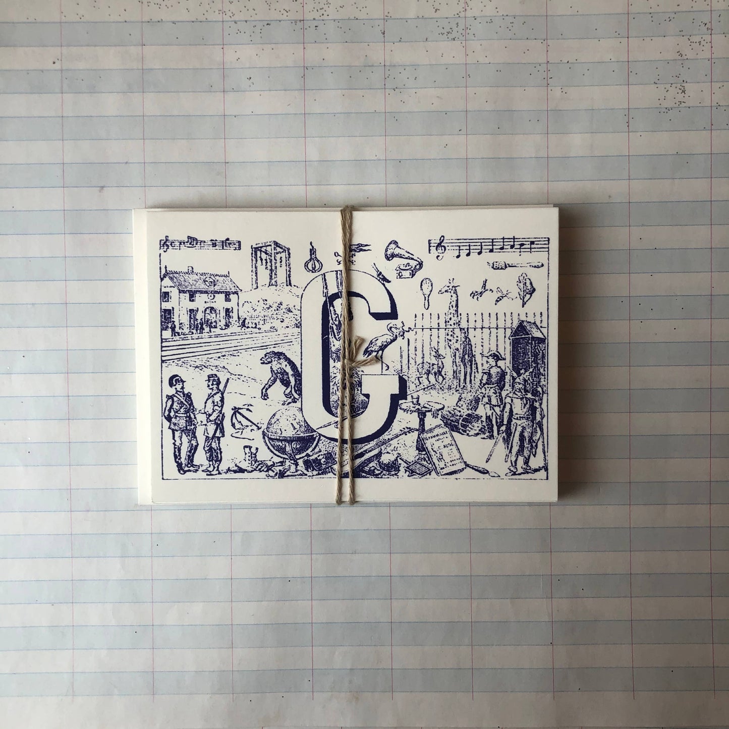 {Parcel} French Monogram Notecards :: G