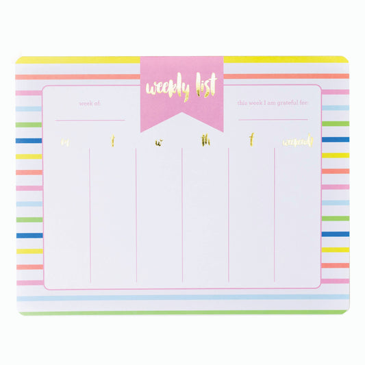 Striped Weekly List Pad Planner