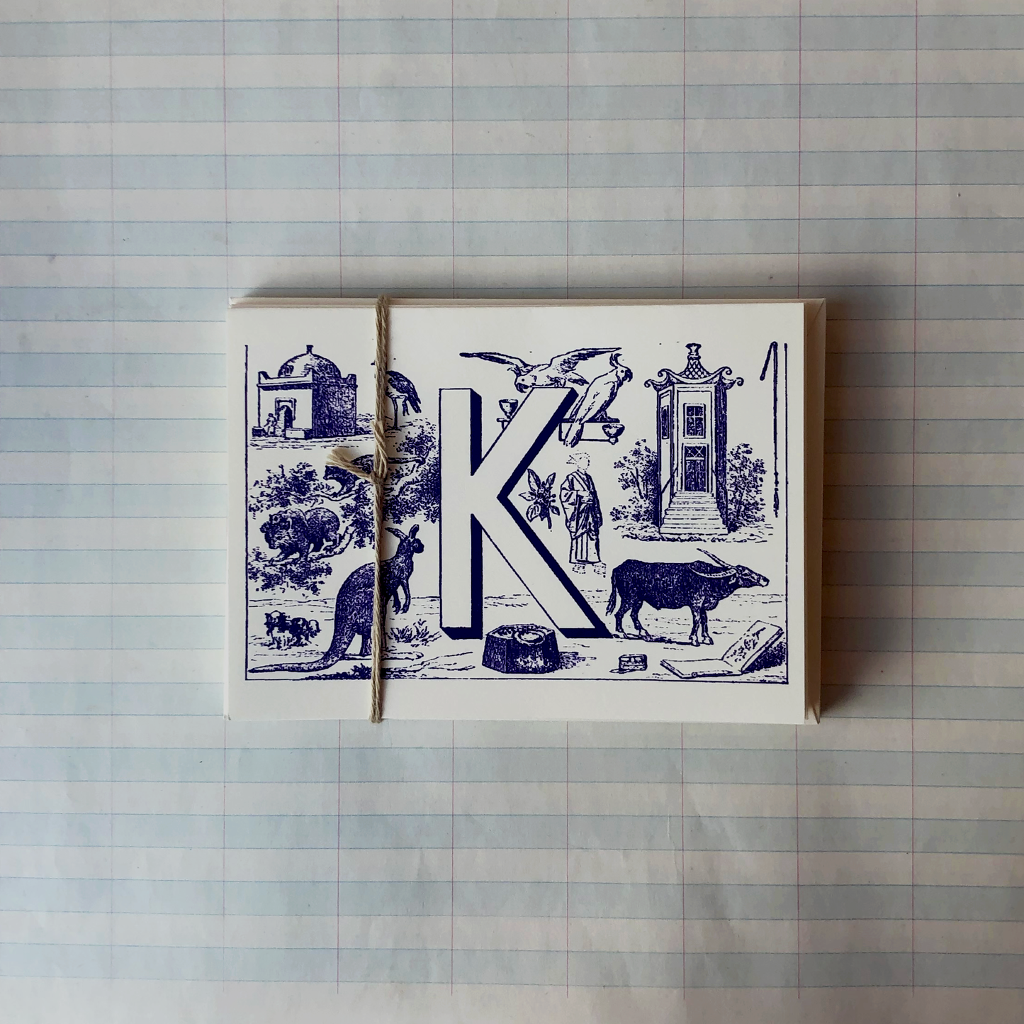 {Parcel} French Monogram Notecards :: K