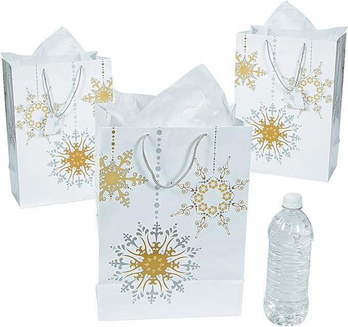 Patterned Gold/silver Giftbag Large  12xLarge