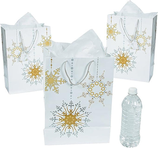 Patterned Gold/silver Giftbag Large  12xLarge